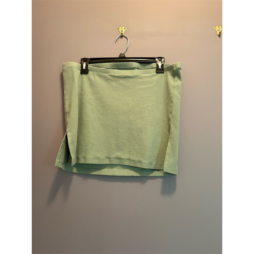 American Eagle Tube Top Womens XL Mint Green Solid Ribbed Strapless - Picture 3 of 5
